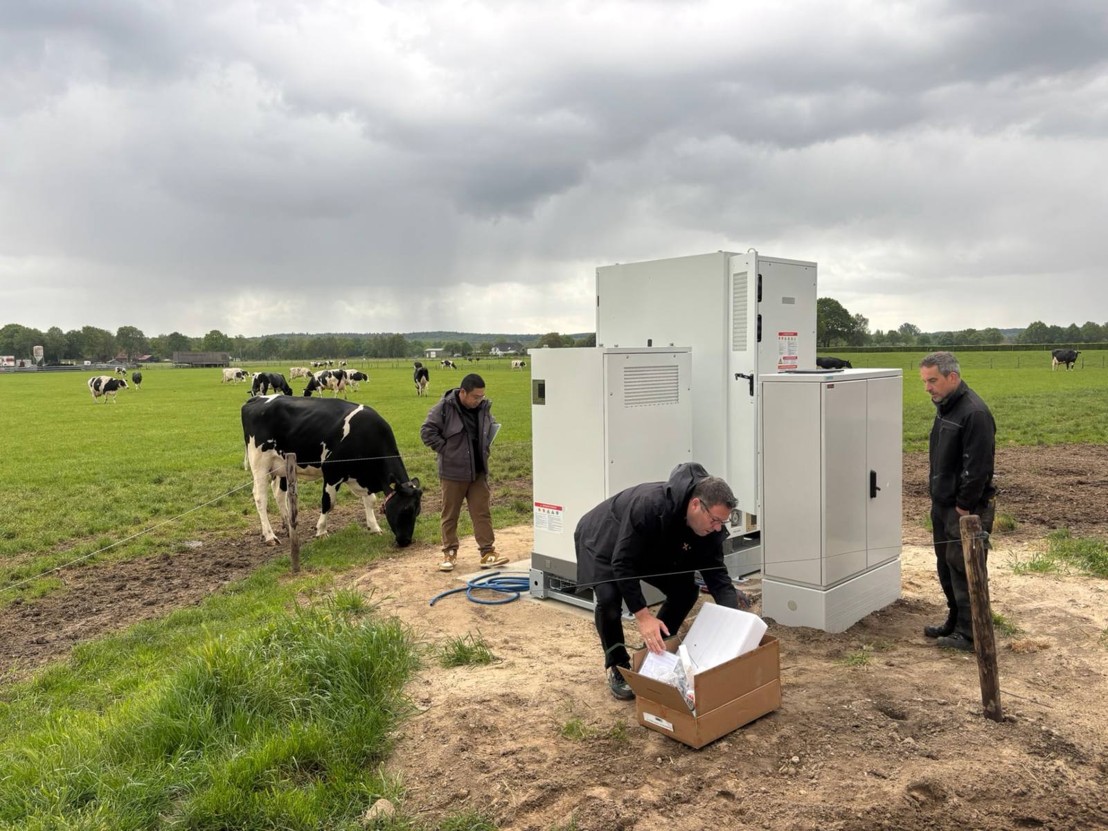 Buitenterrein van een Nederlands productiebedrijf met ruimte voor veilige plaatsing van energieopslag