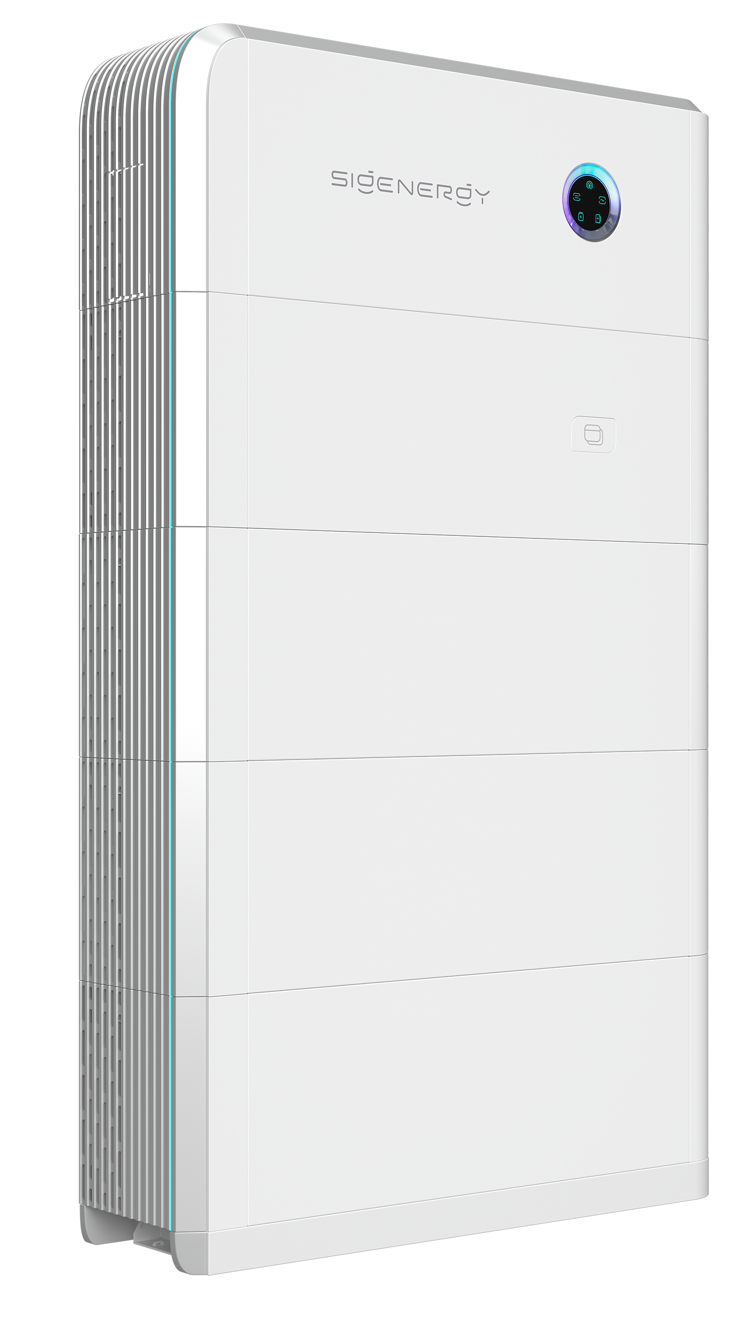 SigenStor stack met omvormer, DC-laadmodule en drie batterijmodules