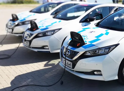 Elektrische auto's aan laadpalen