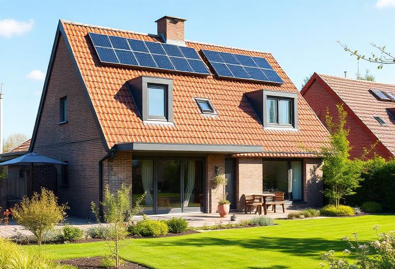 Woning met zonnepanelen en thuisbatterij
