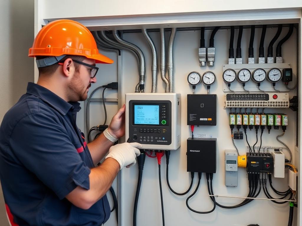 Installateur koppelt SmartgridOne controller aan batterijsysteem